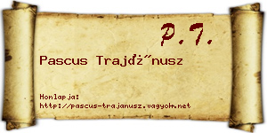 Pascus Trajánusz névjegykártya